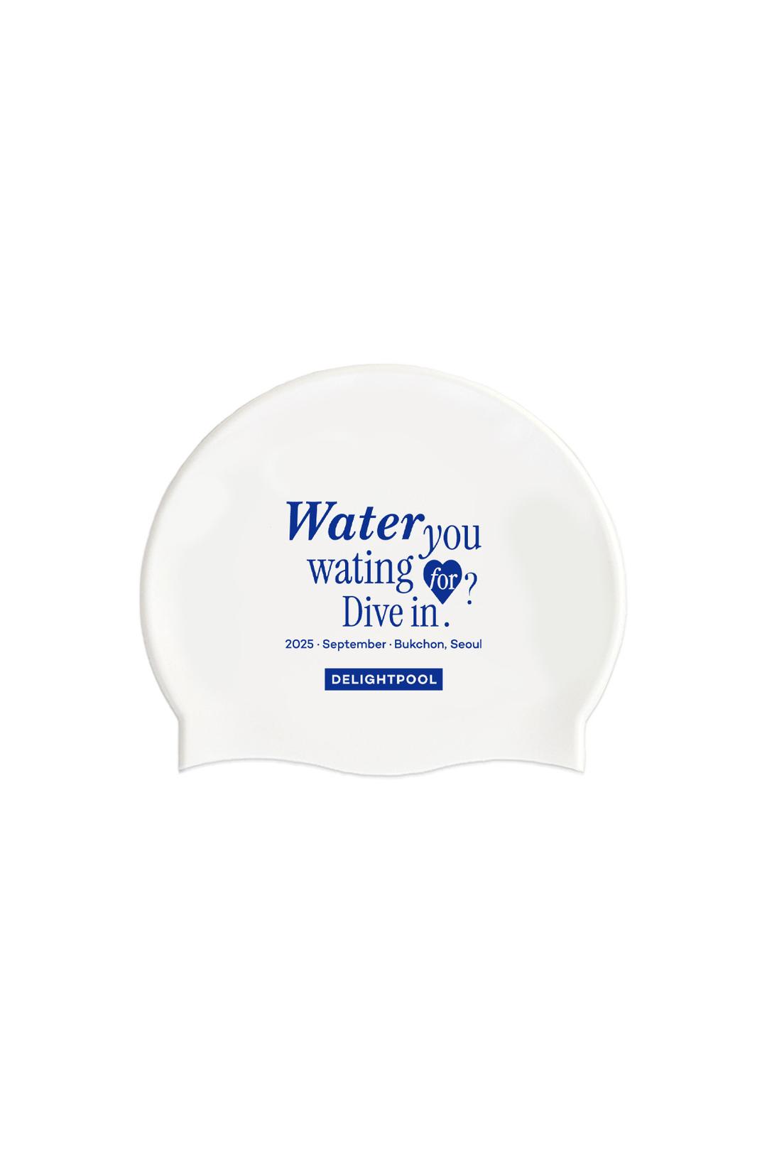 Water you wating for? (Bukchon edition) Swim Cap - White
