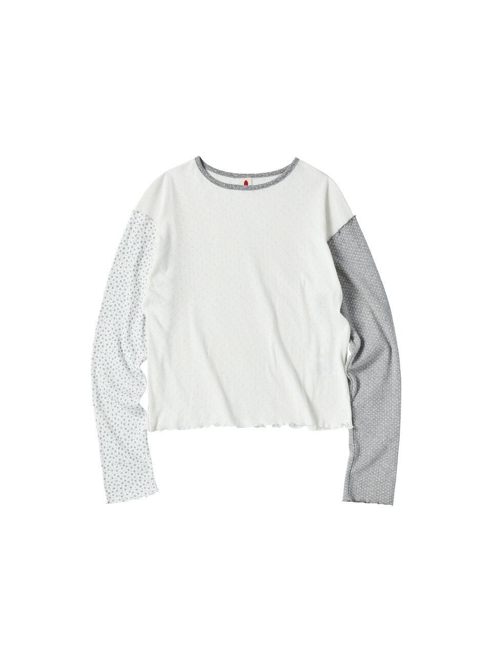 W FLOWER DOT T-SHIRT [IVORY]