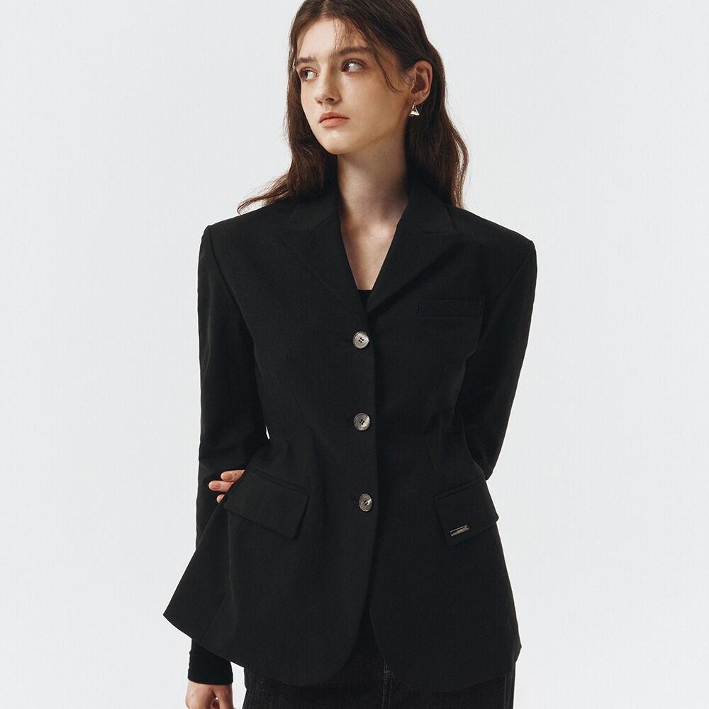 슬림핏 테일러드 자켓_BLACK