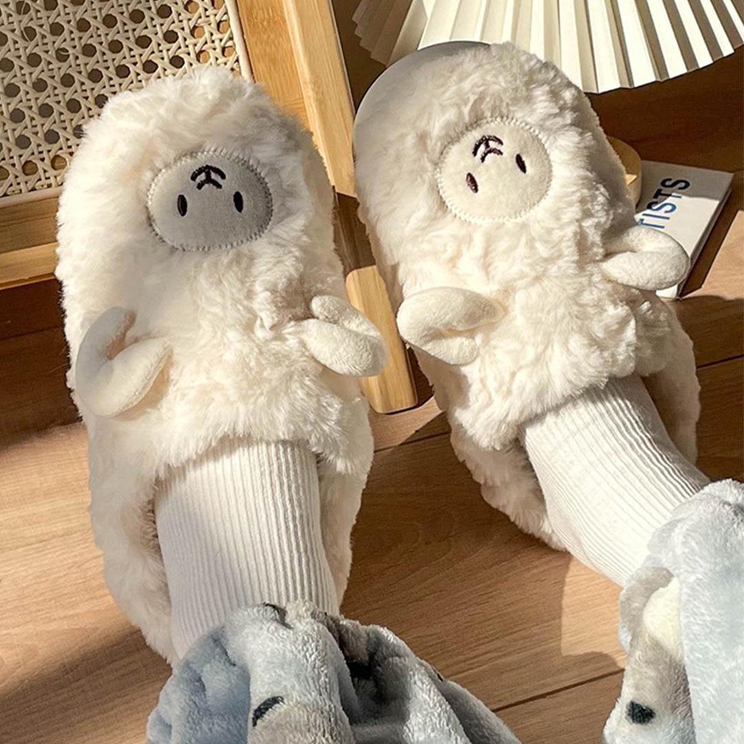 "따뜻한 선물"보들 양털 퍼 슬리퍼 층간소음 거실화 사무실 실내화 3colors