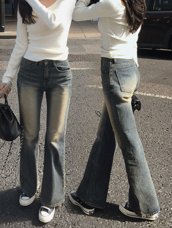 [🍂24가을신상/문의폭주!] #SLOWMADE. 아워뮤트 세미부츠컷  데님팬츠 (+롱ver) - 4 size