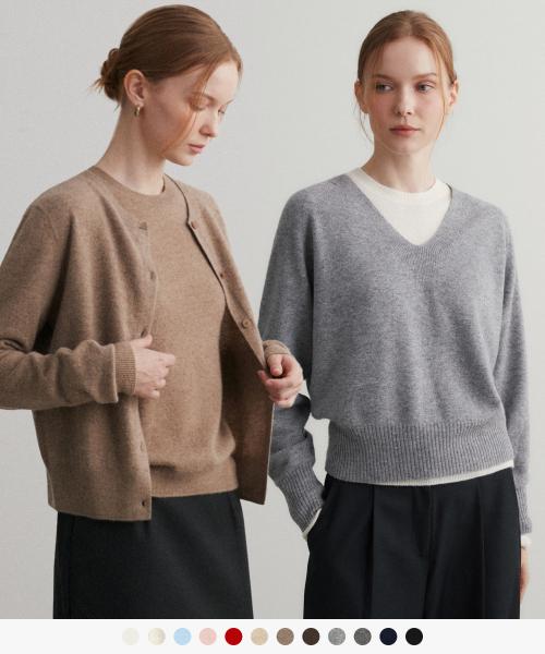 [SET] 우먼 캐시미어 홀가먼트 니트 세트