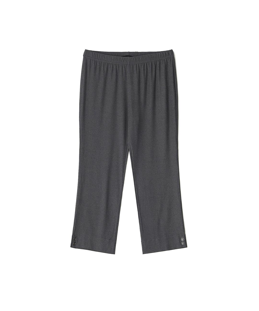 BUTTON CAPRI LEGGINGS PANTS - CHARCOAL