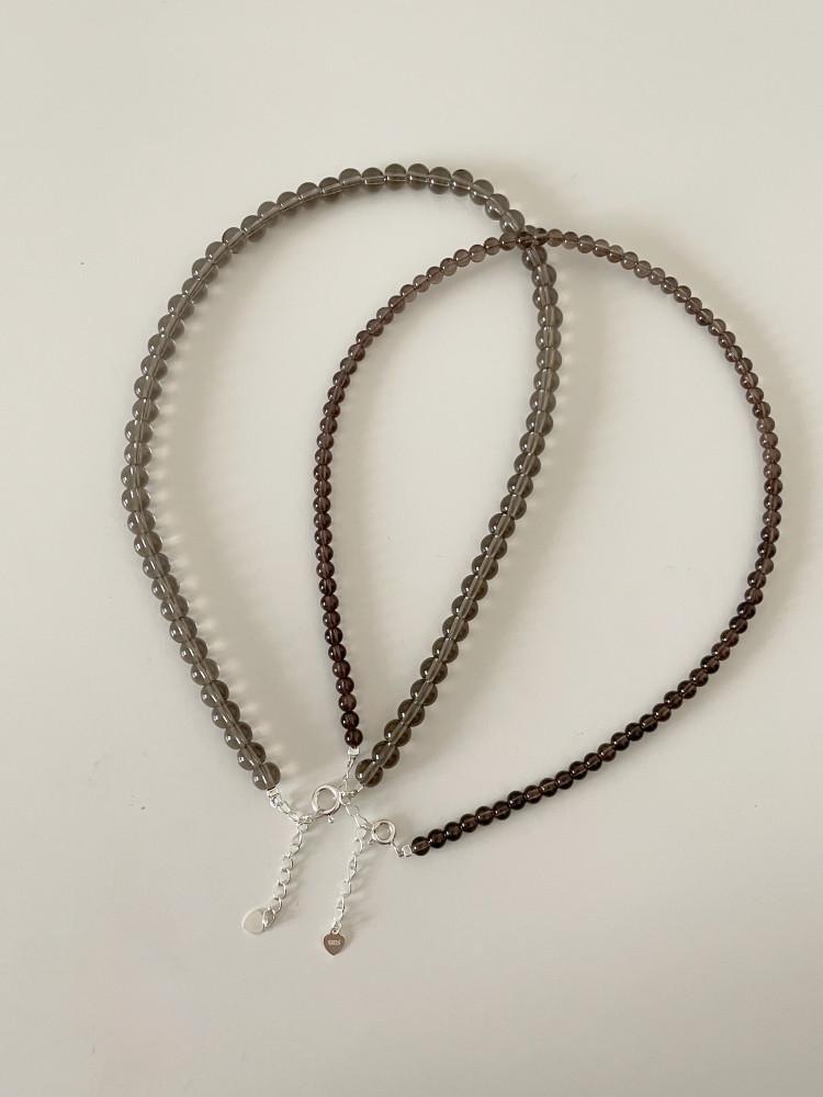 [모브닝/ 925 silver] 모티 연수정 원석 그레이 목걸이