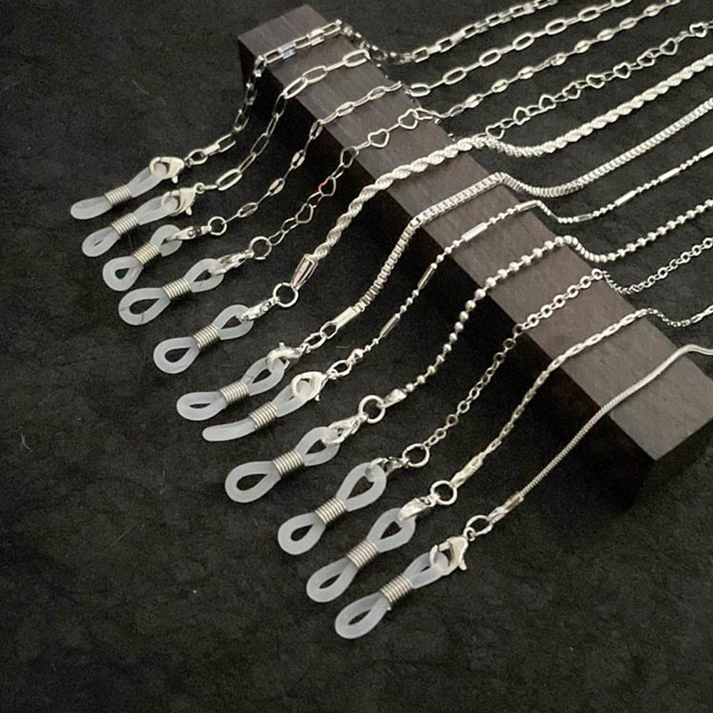 실버 은색 모음 얇은 메탈 체인 안경줄 마스크줄 연예인 스트랩 써지컬 스틸 알러지 방지