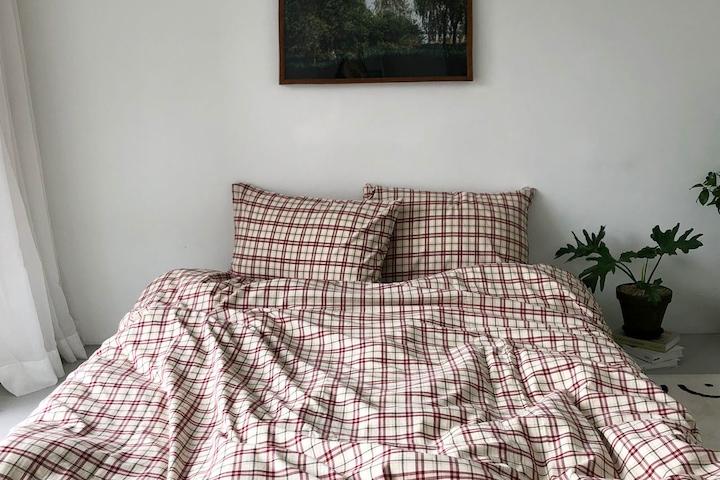 엘레베 체크 이불커버 (SS/Q/K)