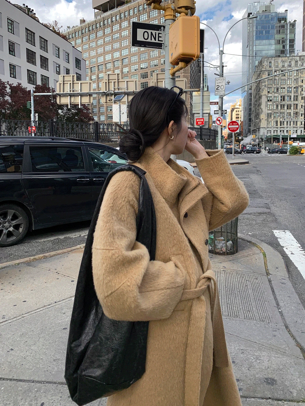 AA. Soft Touch Alpaca Belted Coat