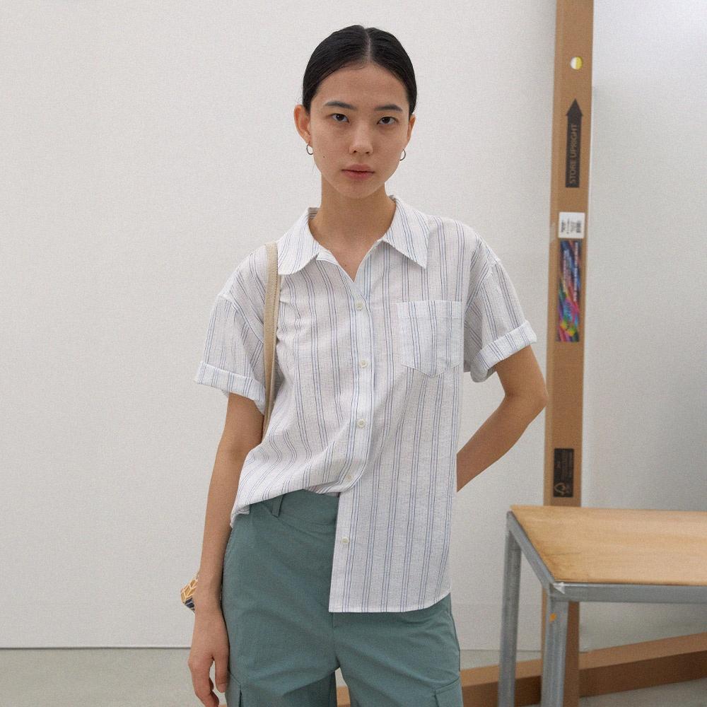 3rd 6/14 순차 발송_flat striped shirts - white
