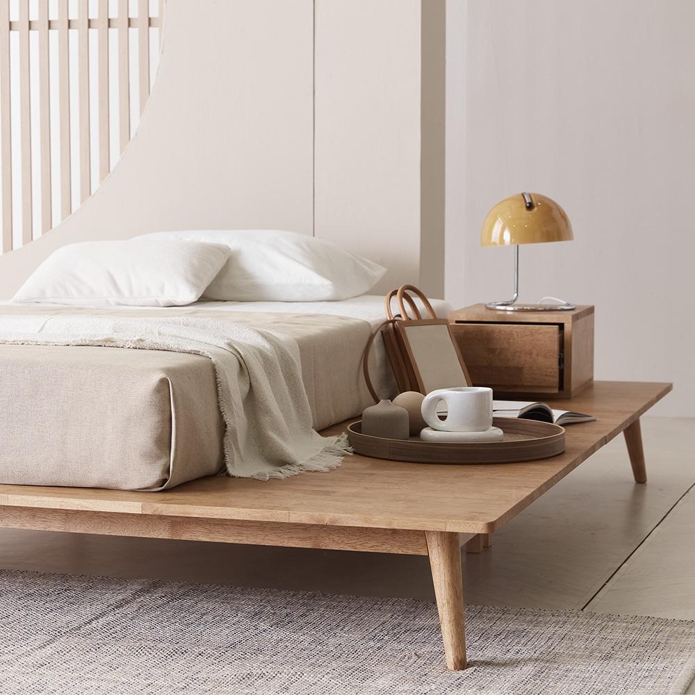 슬립퍼 디어 평상형 원목 침대 침대프레임 헤드없는 무헤드 침대파운데이션 슈퍼싱글 퀸 킹