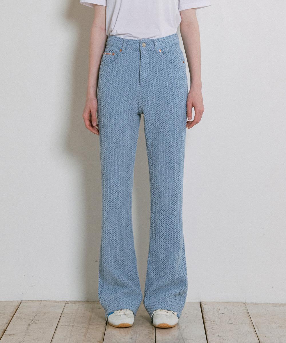 P3250 와플 플레어 데님_Light blue