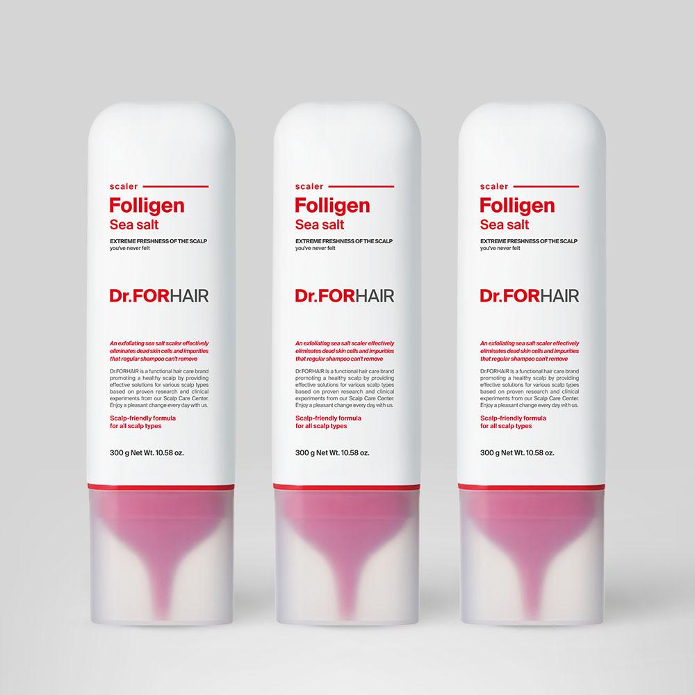 닥터포헤어 폴리젠 씨솔트 스케일러 300gX3 /각질,피지 OUT! 두피스케일링