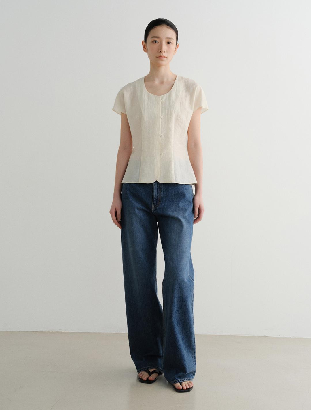 Celia Button Blouse (Cream)
