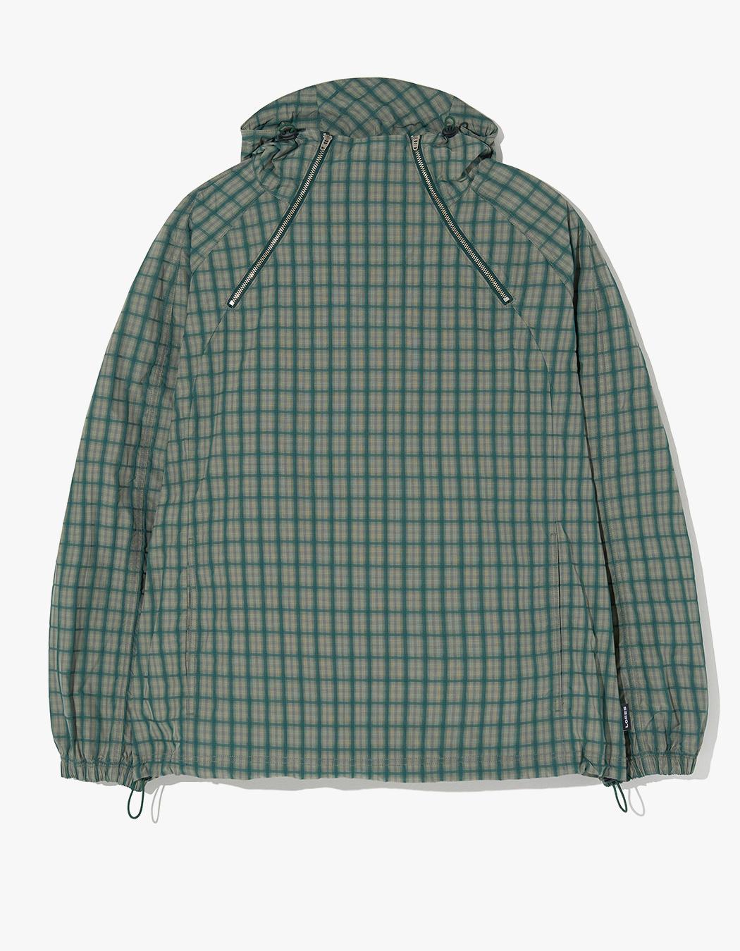 Plaid Zip Anorak - Green