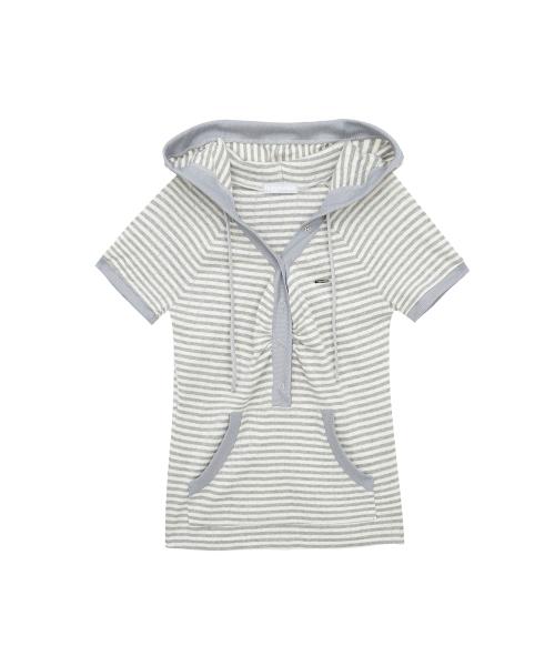 허그유어스킨(HUG YOUR SKIN)  스트라이프 후드티 HS ver.(그레이) - 사이즈 & 후기 | 무신사