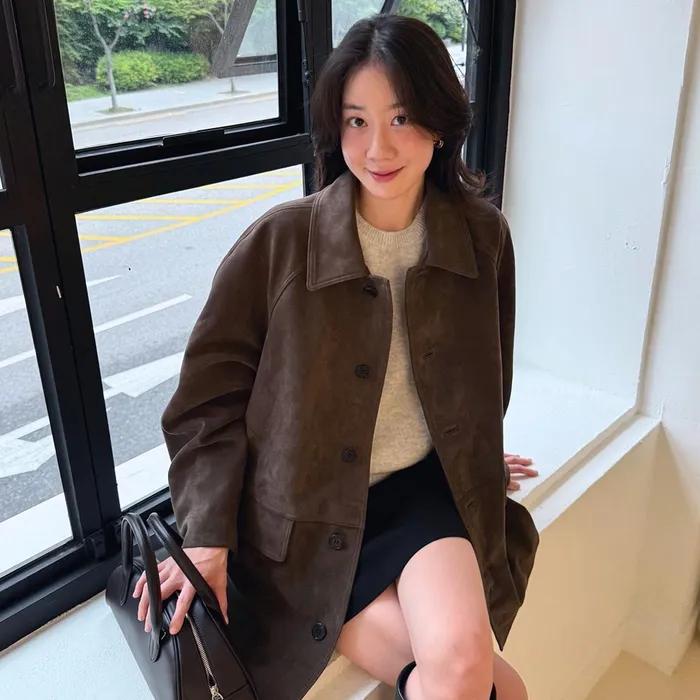 UNISEX LILY ALTER-SUEDE HALF JACKET ETOUPE KHAKI_UDJA5C102K1