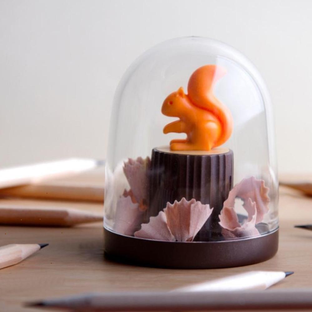 퀄리 다람쥐 미니 연필깎이 색연필 수동 연필깎이