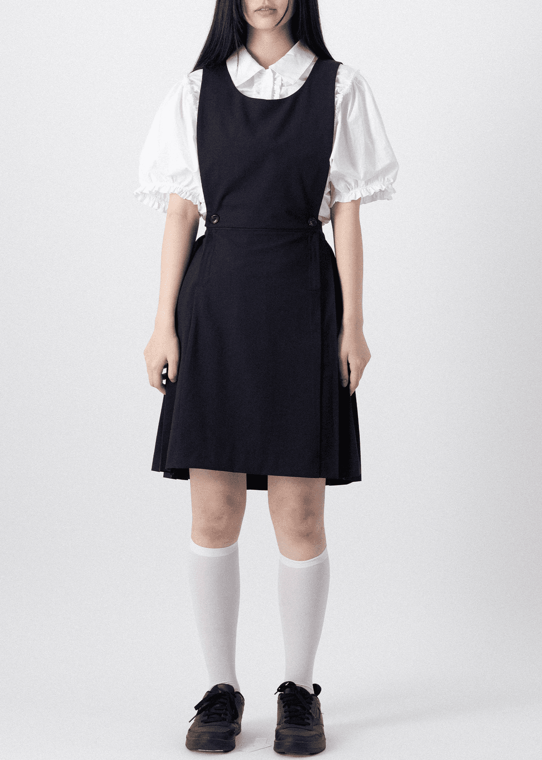 DETACHABLE PINAFORE DRESS - NAVY