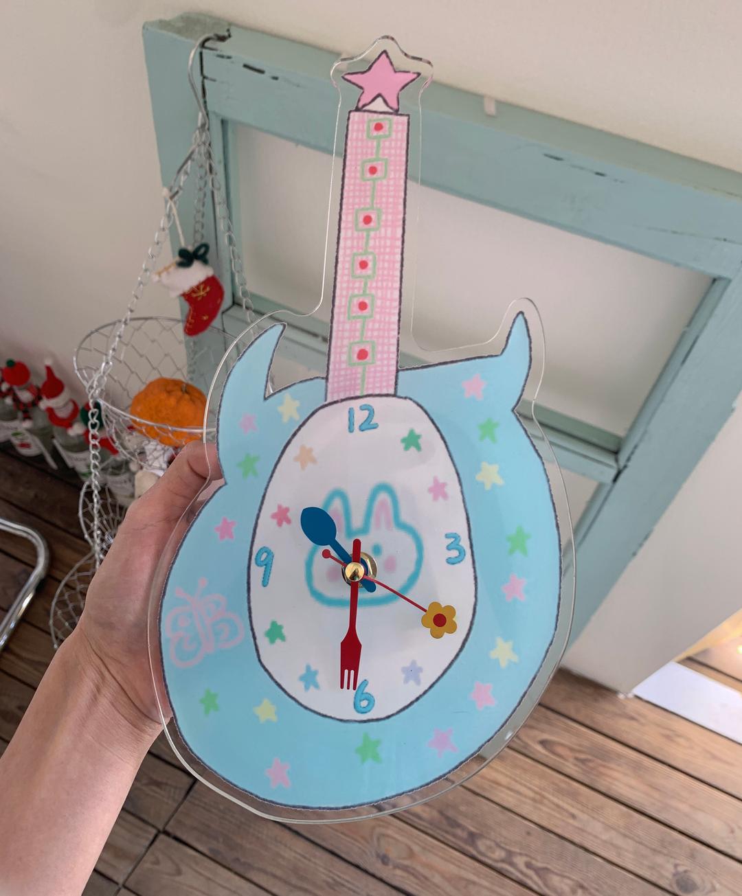 Retro Guitar Cook 레트로 기타벽시계