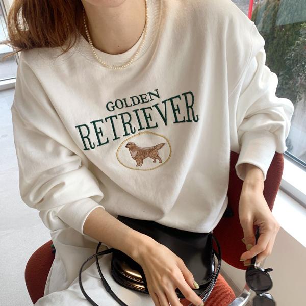 [봄신상]리트리버 자수 맨투맨