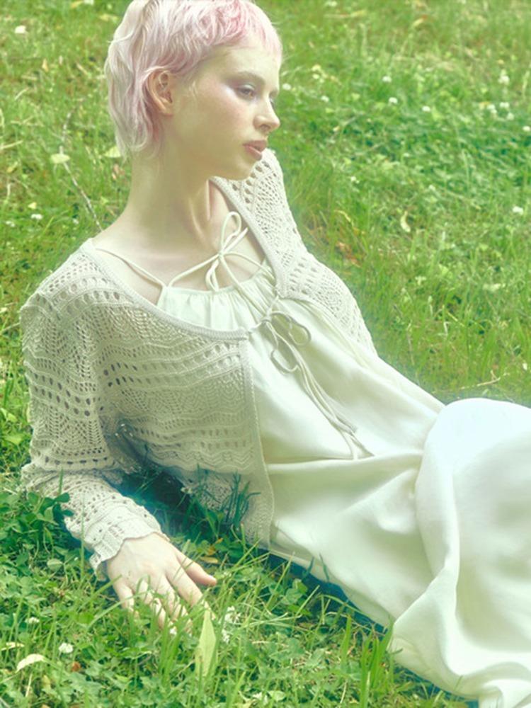 Ribbon Crochet Cardigan