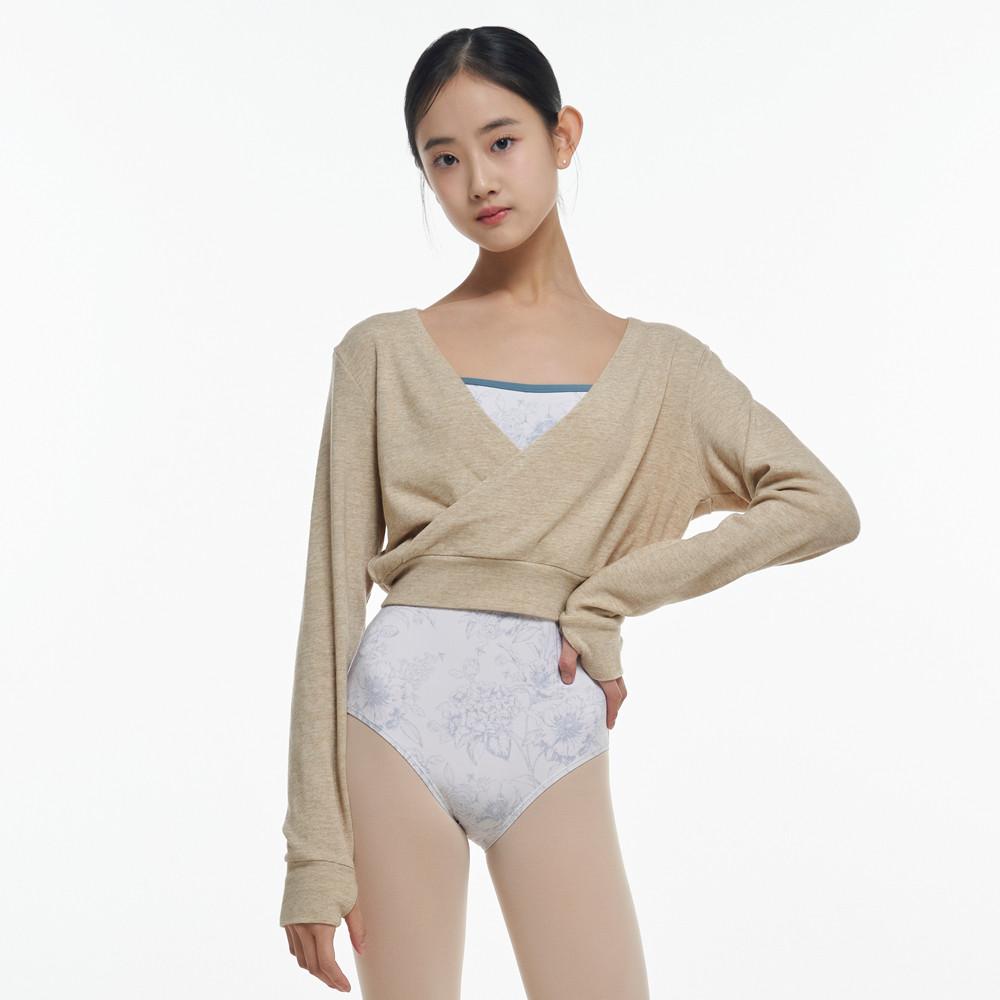 이플로라 성인 취미 발레복 상의 워머 긴팔 크롭탑 마카롱 가디건