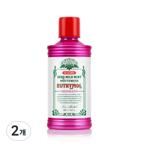유시몰 제로 무알코올 마일드 구강청결제, 500ml, 2개 - 구강청결제 | 쿠팡
