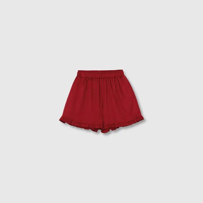 FRILL TRACK SHORTS_RED