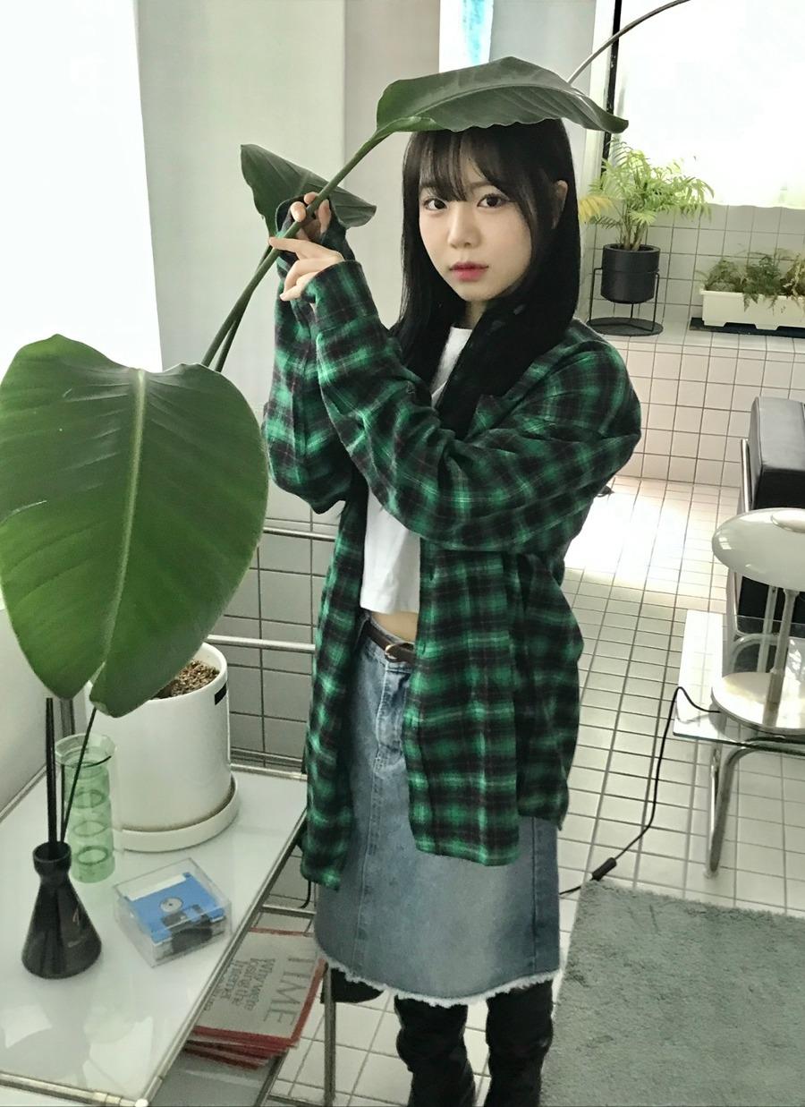 Itzel shirt 이젤 체크 셔츠 오버핏 롱 루즈핏