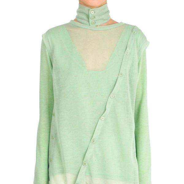 BUTTON VEST[LIGHT GREEN]