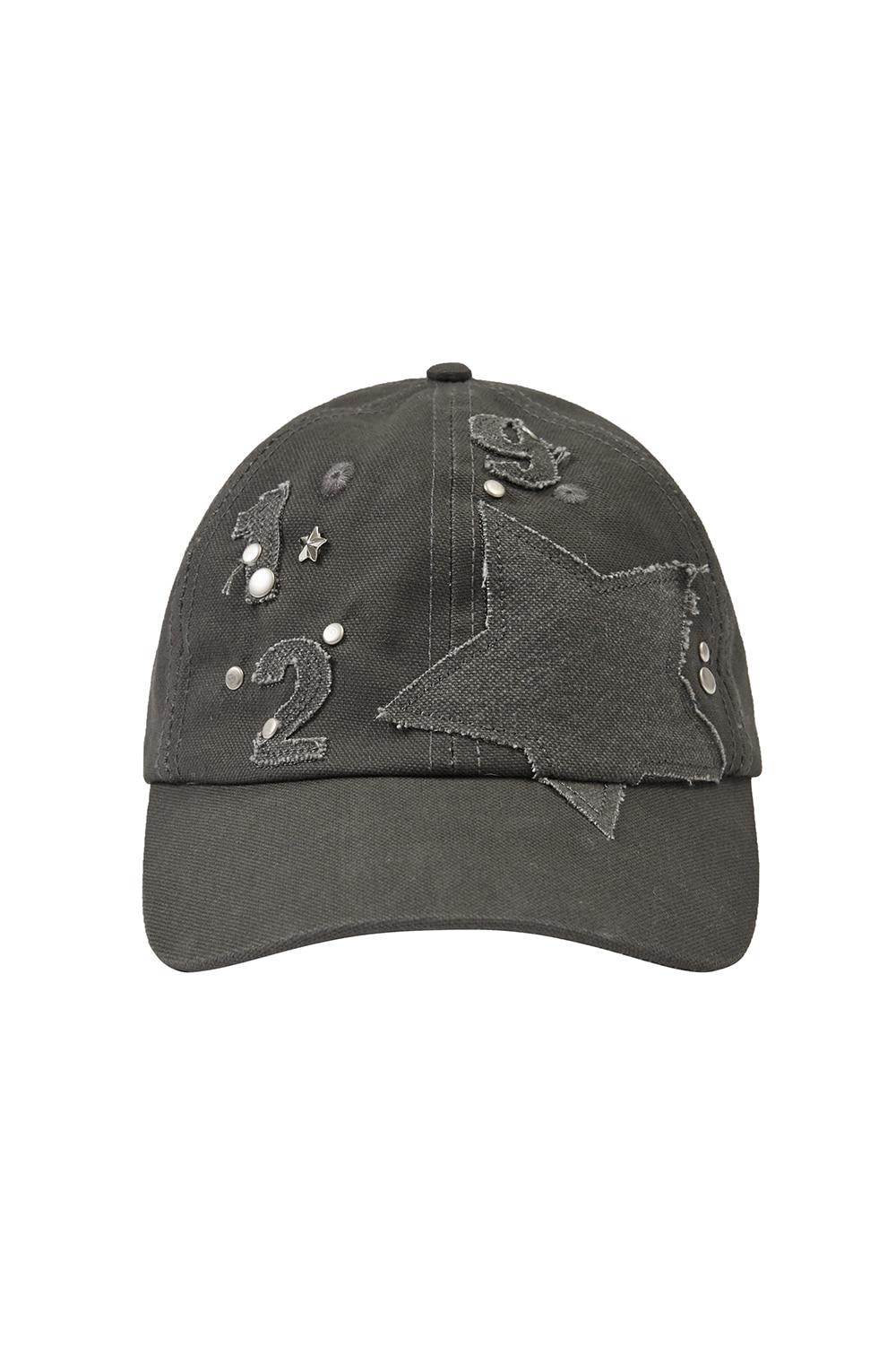 129 스타 패치 볼 캡 차콜