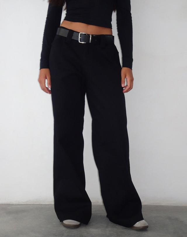 Kaomy Wide Leg Trouser in Black - XS