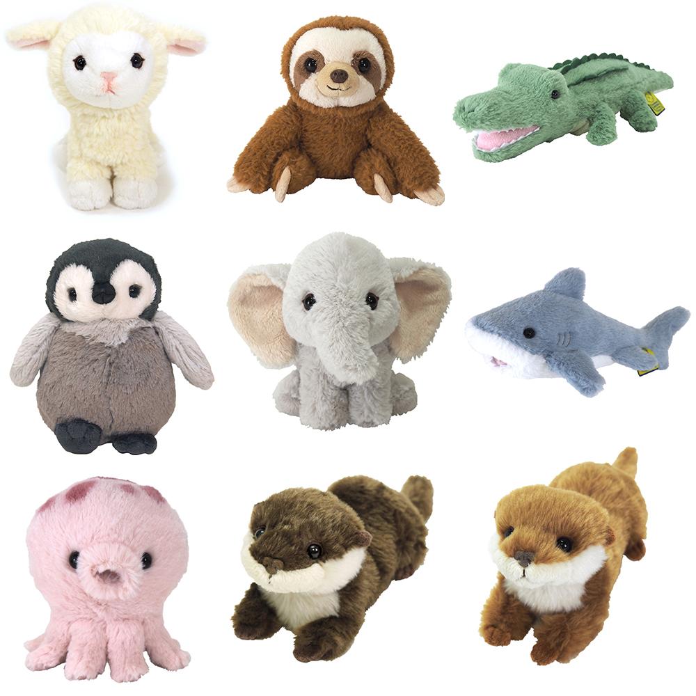 플러피 애니멀 부드러운 동물 애착 인형 코끼리 나무늘보 양 펭귄 상어 악어 수달 인형