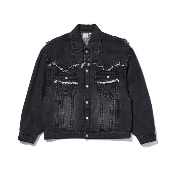 CAUTION CROSS TRUCKER JACKET (BLACK)