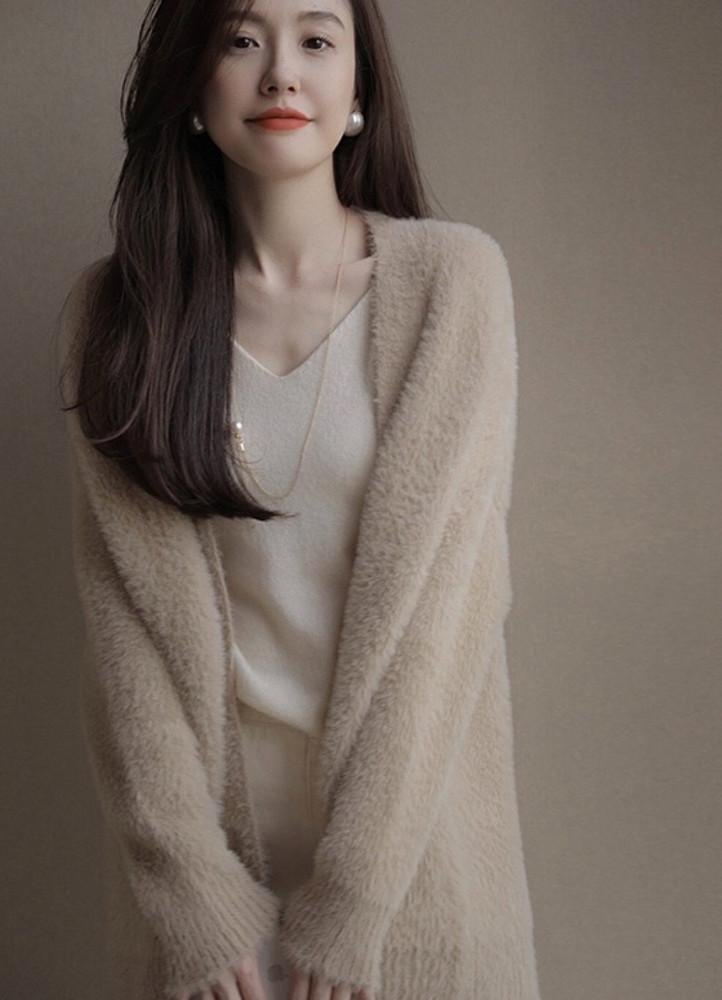 띠어리 양모 니트 아이보리 가디건