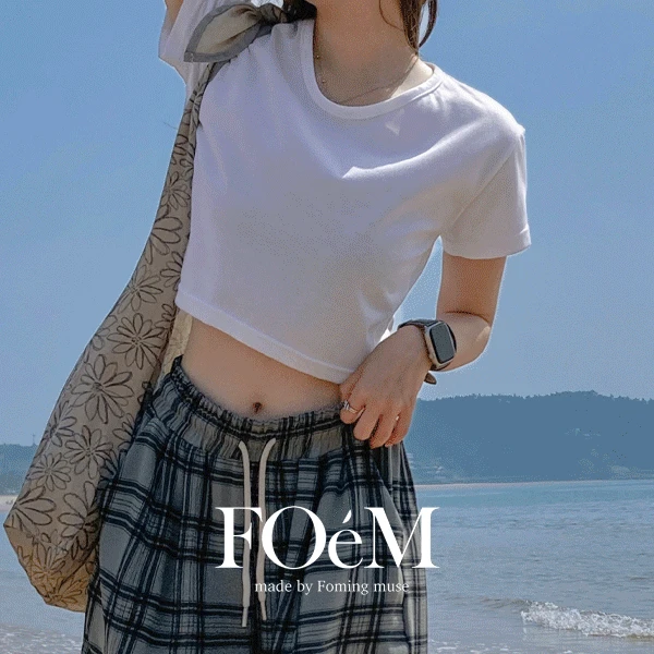 [❗한정수량][5+5][#자체제작] 심플리 크롭 반팔 티셔츠