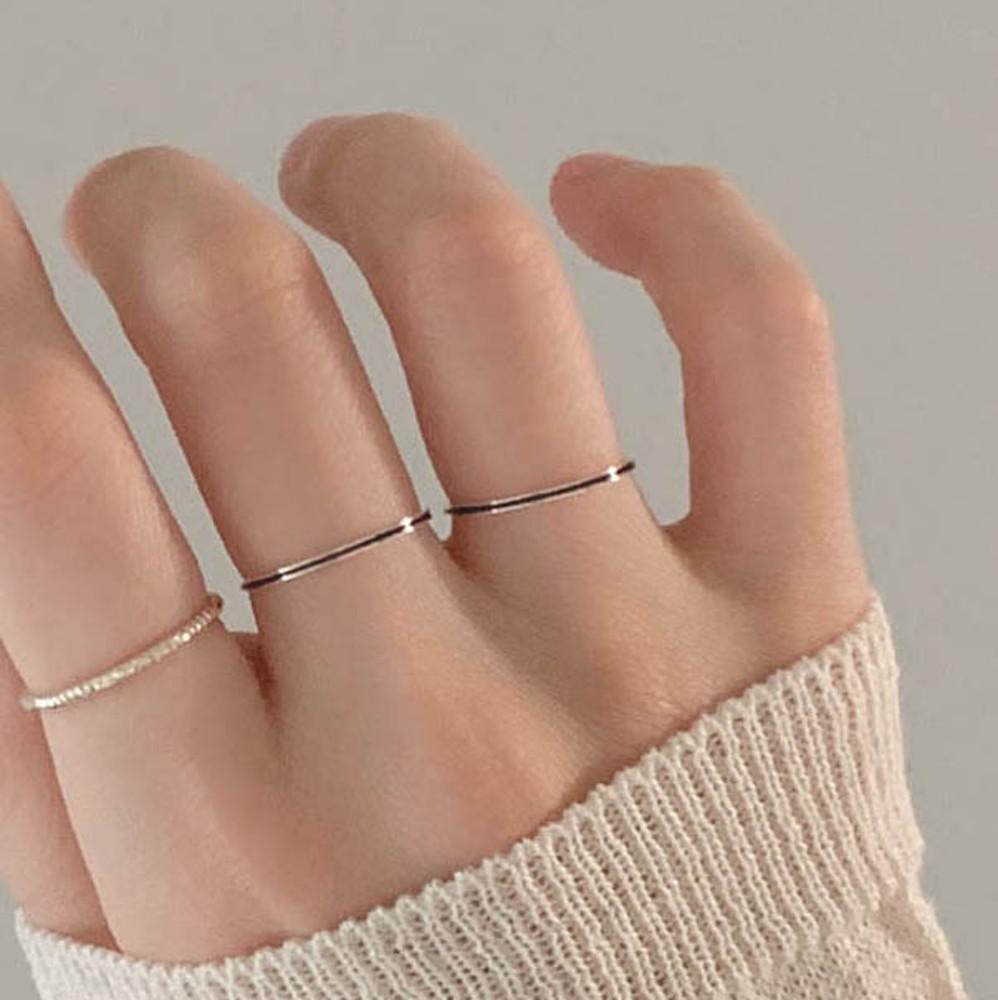 [핫딜] 실버925 블랙 에폭 스키니 레이어드 반지