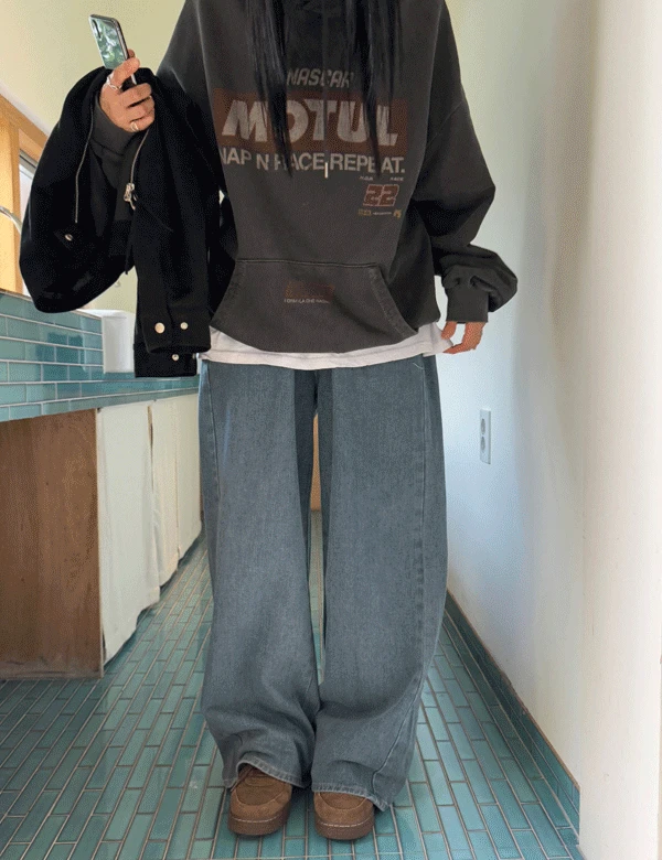 모코 밴딩 와이드 팬츠