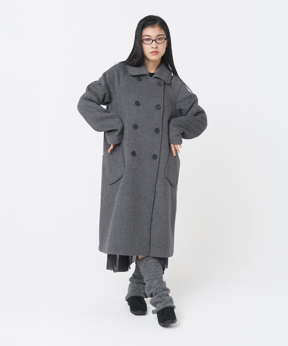 Double button long coat CHARCOAL
