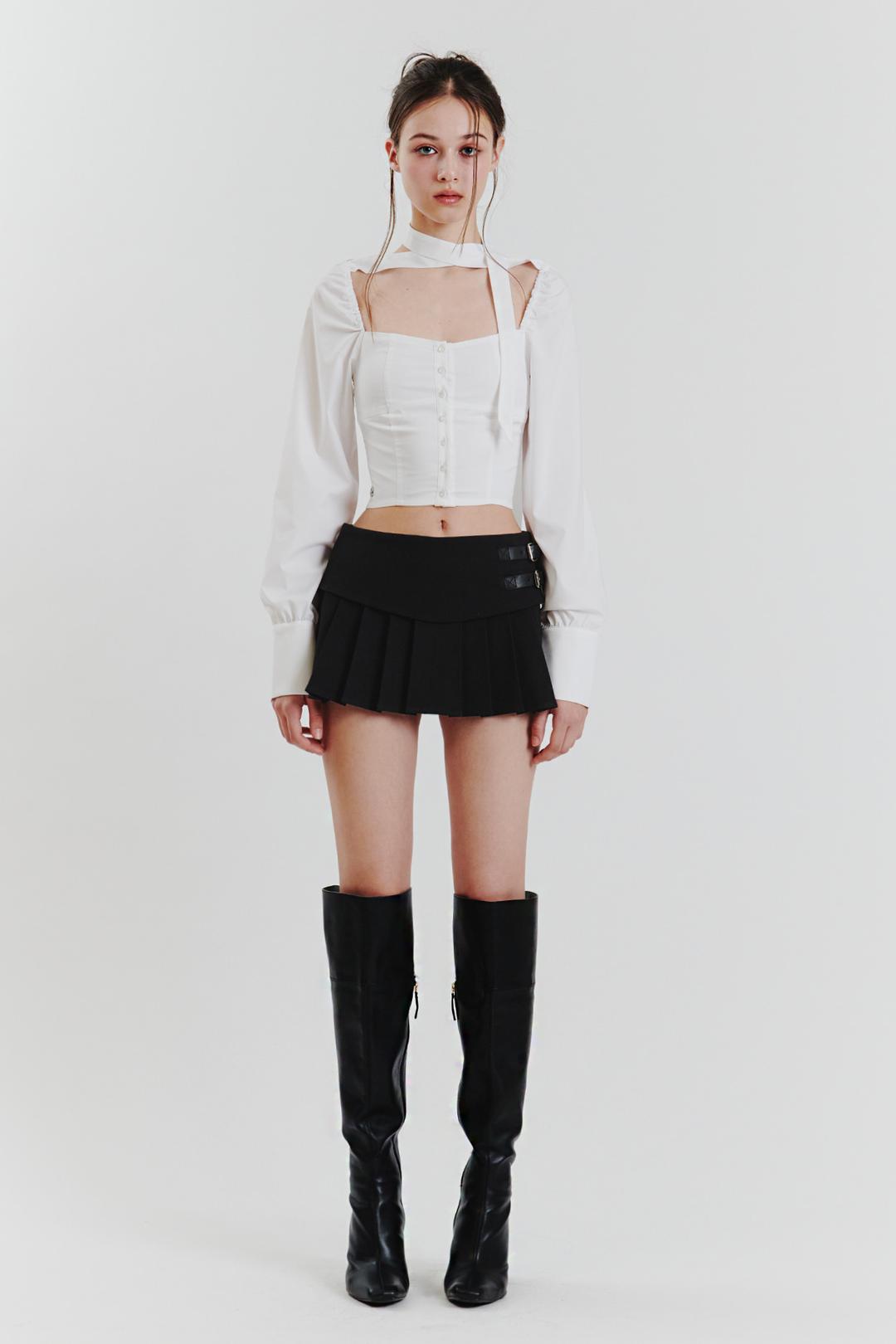 CHARLOTTE PLEATS SKIRT charcoal