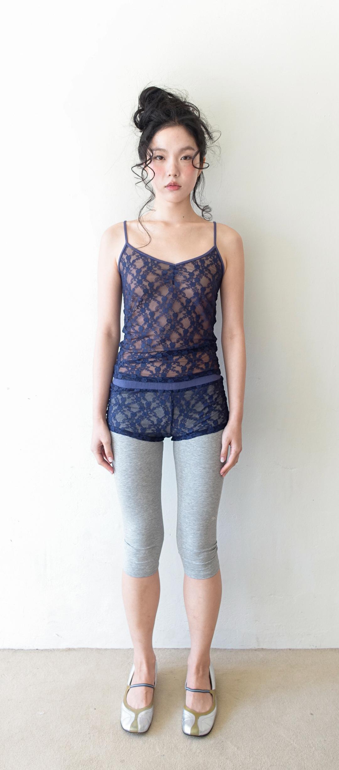 2차★[fe.3] lace sleeveless (navy)