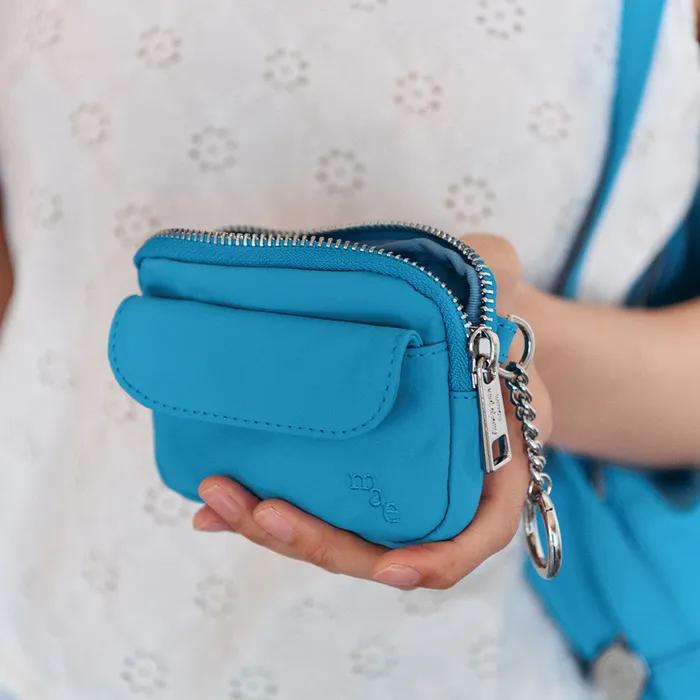 Comfy Wallet Keyring _ Aqua Blue