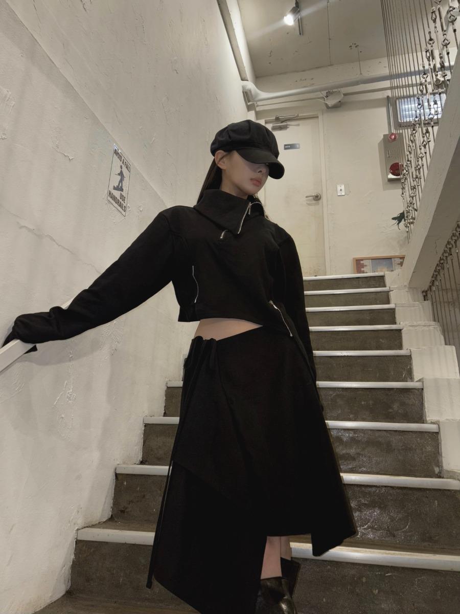 unbalance zip mtm top