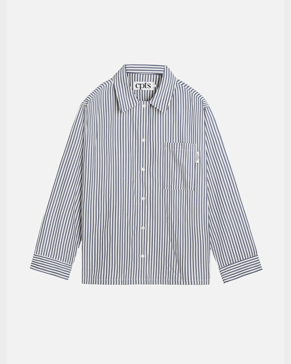RELAXED STRIPE PAJAMAS SHIRTS_BLUE