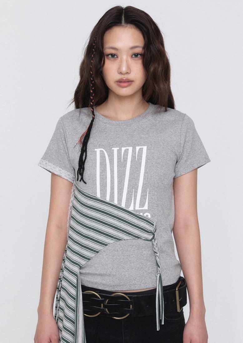 Draped Striped T-shirt_Melange