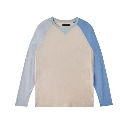 COTTAGE LINEN RAGLAN L/S (SKY/BEIGE/BLUE)
