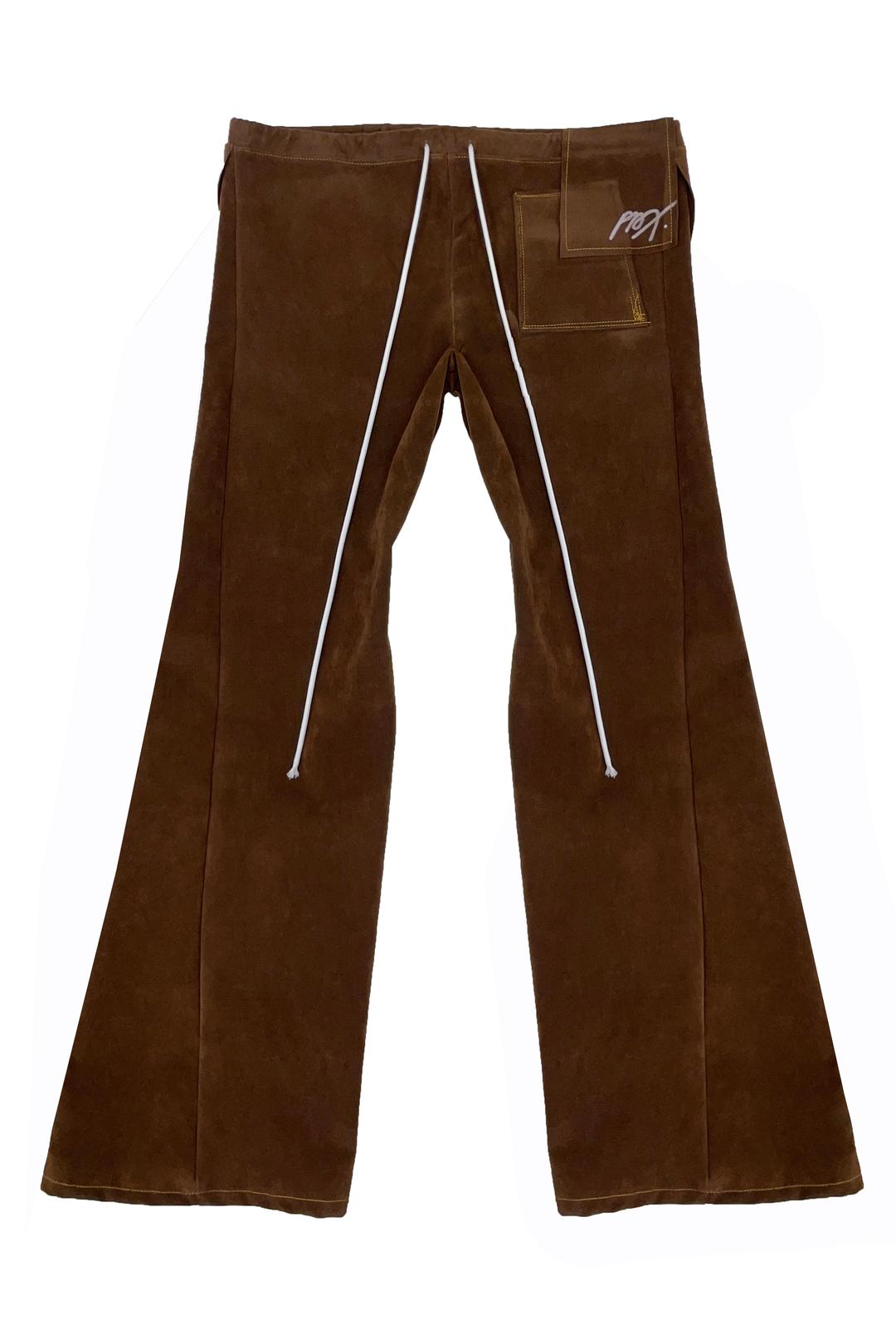 SUEDE BOOTCUT PANTS