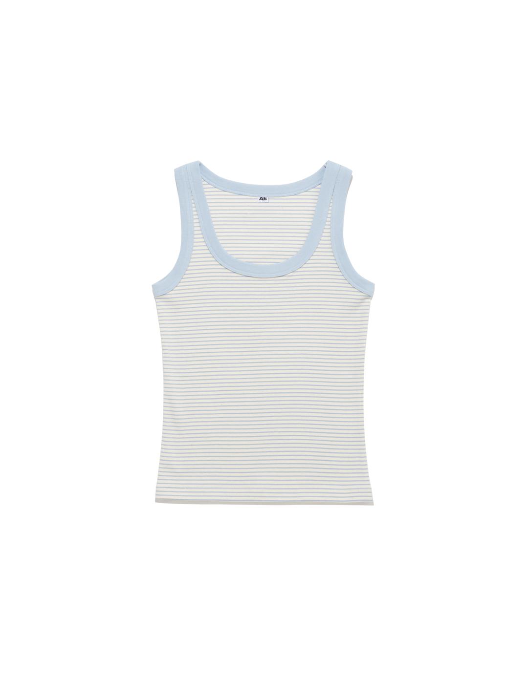 Label Sleeveless Blue Stripe