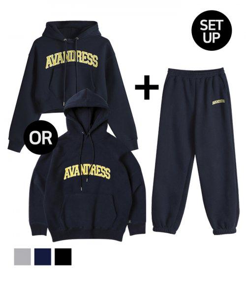 [SET] APPLIQUE HOODIE + JOGGER PANTS SET-UP
