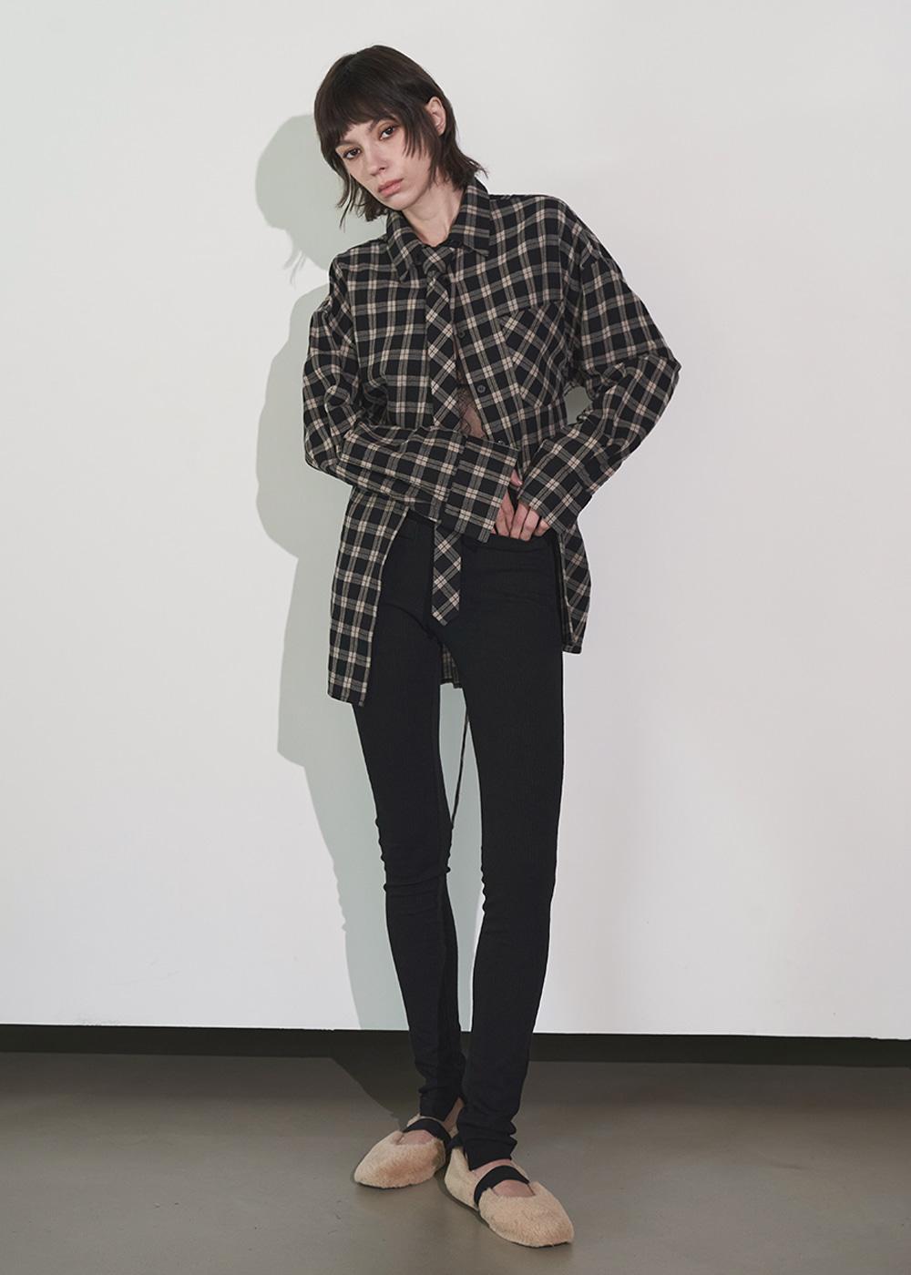 RIB SKINNY PANTS_BLACK