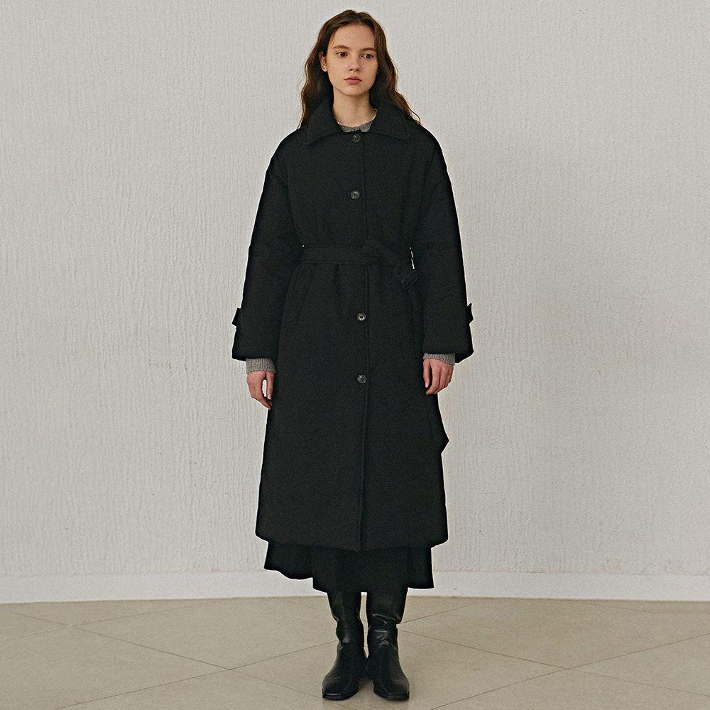 RAGLAN STRAP TRENCH PADDING_BLACK